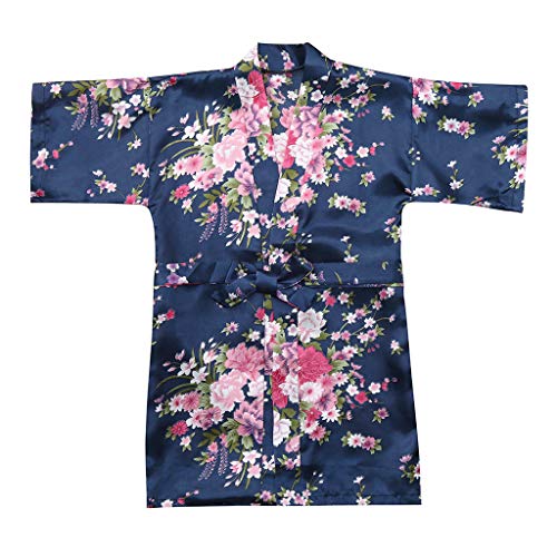 Baby Girls Flower n𝐢ghtgowns Short Satin R𝐨be Toddler Summer L𝐨unge Bathr𝐨be 𝐏ajamas Silky Cute Kimono Sl𝐞epwear