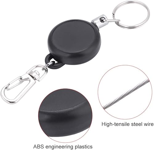 Miniatura 3 de Llavero extensible, extensor de llavero con cable retráctil que asegura llaves, carretes de llaves retráctiles con cuerda de alambre de acero de