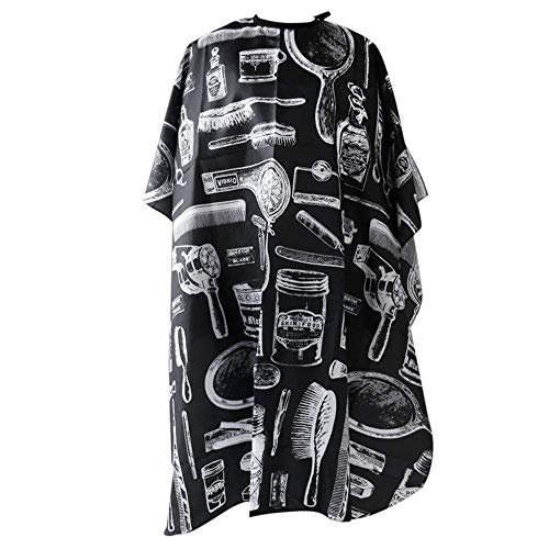 AIUIN 1pcs Multi-patrón Capa de Peluquería/Barbería para Adultos Delantal Corte de Pelo a Prueba de Agua Tela Ecológica Salón de Belleza 146cm*120cm
