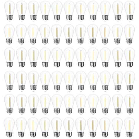 Jslinter S14 LED Bulbs, 100-Pack, 1W Energy-Efficient Outdoor String Lights, 2700K Warm White, Durable & Waterproof, E26 Base, Edison Vintage Ambiance, Ideal for Patio, Garden, and Party Lighting Cover