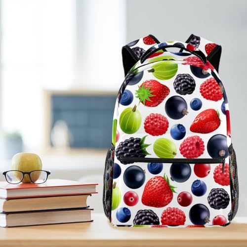 Sac à dos d'école multicolore myrtilles grand format pour adolescents