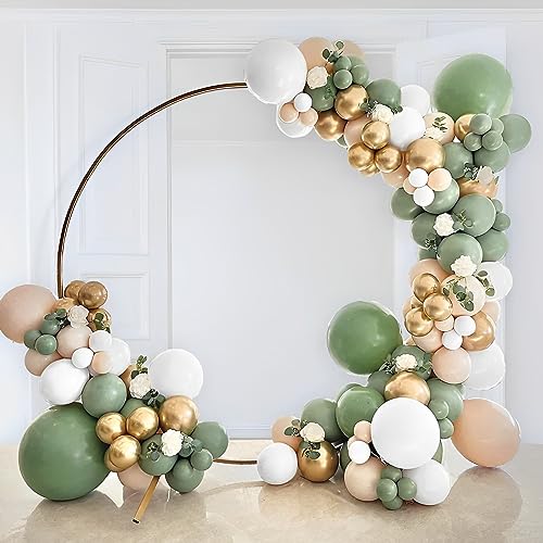 Image of Voircoloria 110pcs Sage Green Balloons 12inch Olive Green Latex Party Balloons for Graduation, Wedding, Birthday, Bridal Shower, Baby Shower, Anniversary Party Decorations