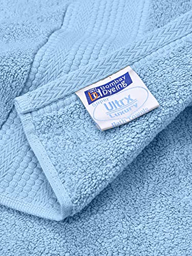 Image of Bombay Dyeing Super Ultrx Zero Twist Plain Dyed 650 GSM Cotton Bath Towel - Ultrx Cornflower