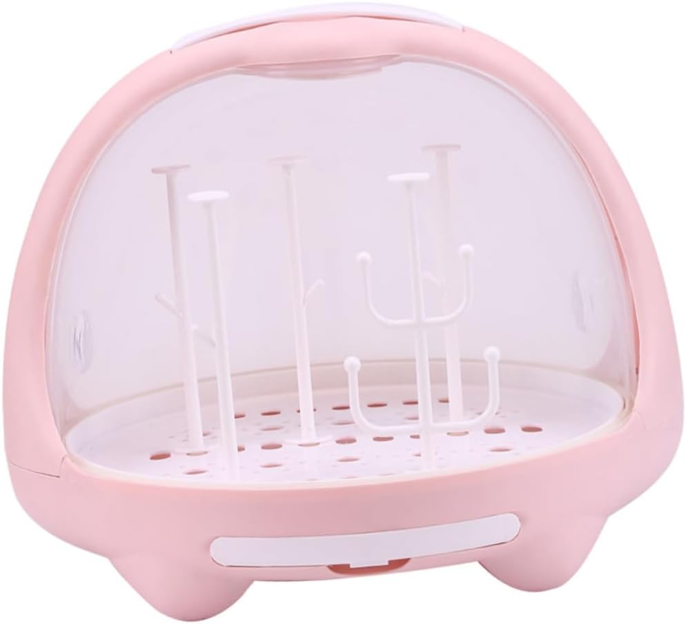 VICASKY 1pc Bottle Drying Rack Dustproof Storage Box for Milk Bottle Organization Capacity Kitchen Draining Container for Boys and Girls Tableware and Water Cup