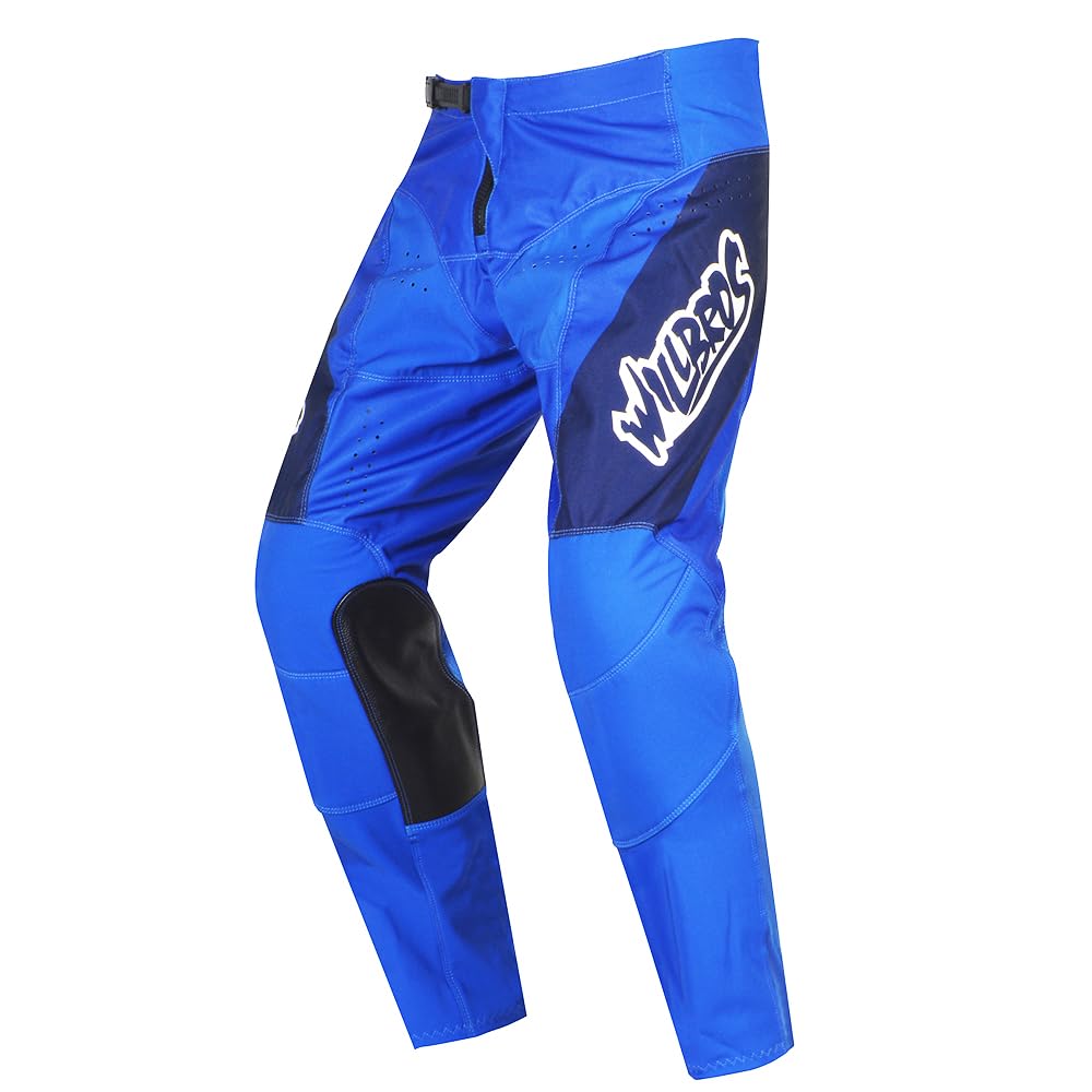 Willbros Motocross Pants Men's MX Dirt Bike Motorcycle UTV MTB Race Trousers Enduro Off-road Blue XL=36