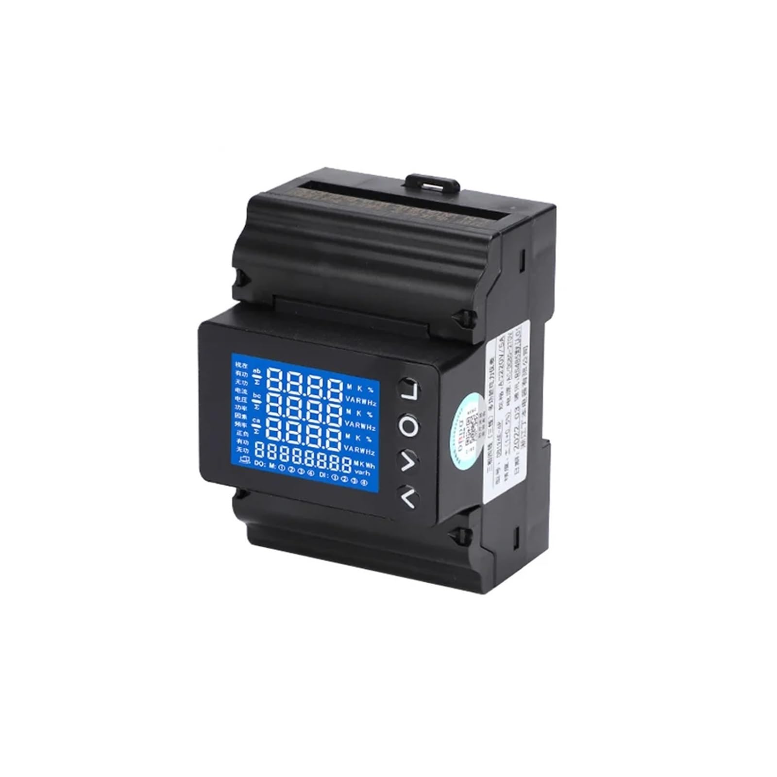 CLEUFWKO Three Phase Rail Energy Meter Backlit LCD Screen RS485 With Current Transformer DSM630MCT(With 200A CT)