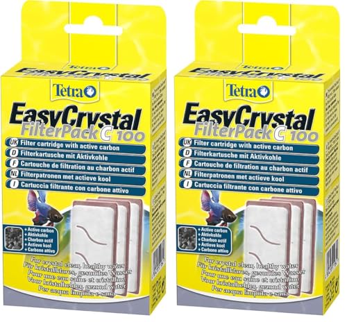 Tetra - Cartouche pour Filtres d'Aquarium EasyCrystal C100 - pour Une Eau Claire et Saine - Facile à Remplacer (Lot de 2)