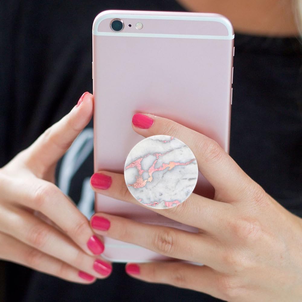 6 Pack Phone Grip and Smartphones Stand, Collapsible Cell Phone Expanding Holder for Phone - Black Marble Heart Rose Gold, ZSo003 - Image 2