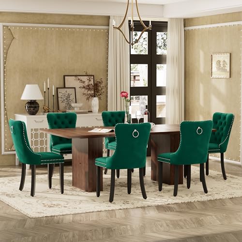 HAIZAO 78-Inch Modern Luxury Retro 7-Piece Dining Table & Chairs