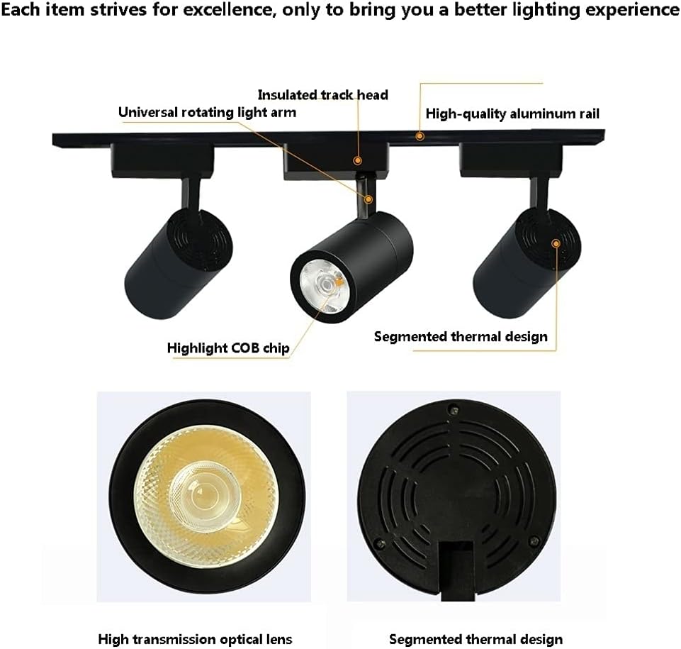 Track Light,Spotlight LED Track Light, Clothing Store Bright Energy Saving Commercial Shop Background Wall COB Ceiling Rail Spotlight
