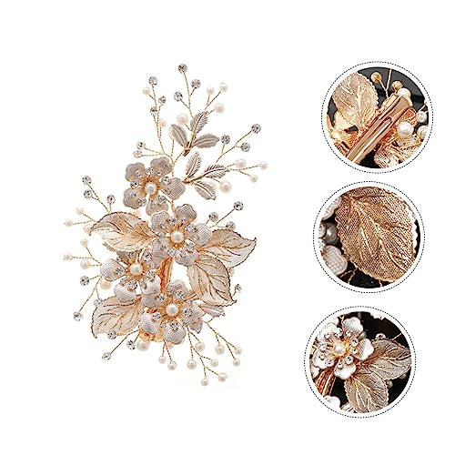 Barrette dorée fleur délicate accessoire de tête haute finition