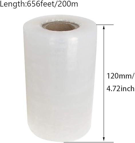 Miniatura 5 de Othmro 2 piezas de película elástica de 4.7 in x 656.2 ft, película elástica de plástico duradero, rollo de envoltura retráctil resistente para