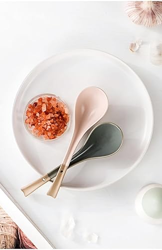 Miniatura 6 de Cucharas de ramen, cuchara de sopa asiática de cerámica, cucharas japonesas para cocina, Pho, albóndigas, fideos, Wantan, Miso, no se deslizan en la