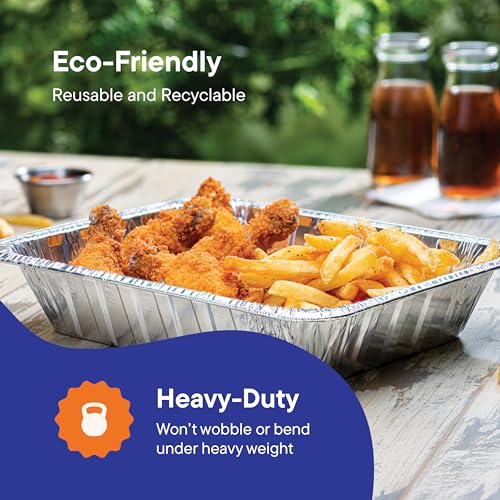 Aluminum Pans 9x13 Disposable Aluminum Foil Pans [30-Pack] Large Baking Pan Trays - Heavy Duty Tin Tray Half Size Chafing Dishes. Food Containers for Roasting, Cooking, Heating or Steam Table