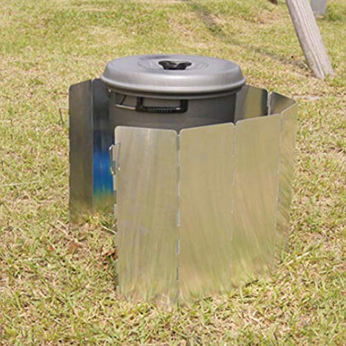 DEWIN Stove Windscreen, Camping Stove Windscreen Outdoor Mini Portable Foldable 11-Plate Camping Picnic BBQ Cooking Stove Windscreen - Image 4