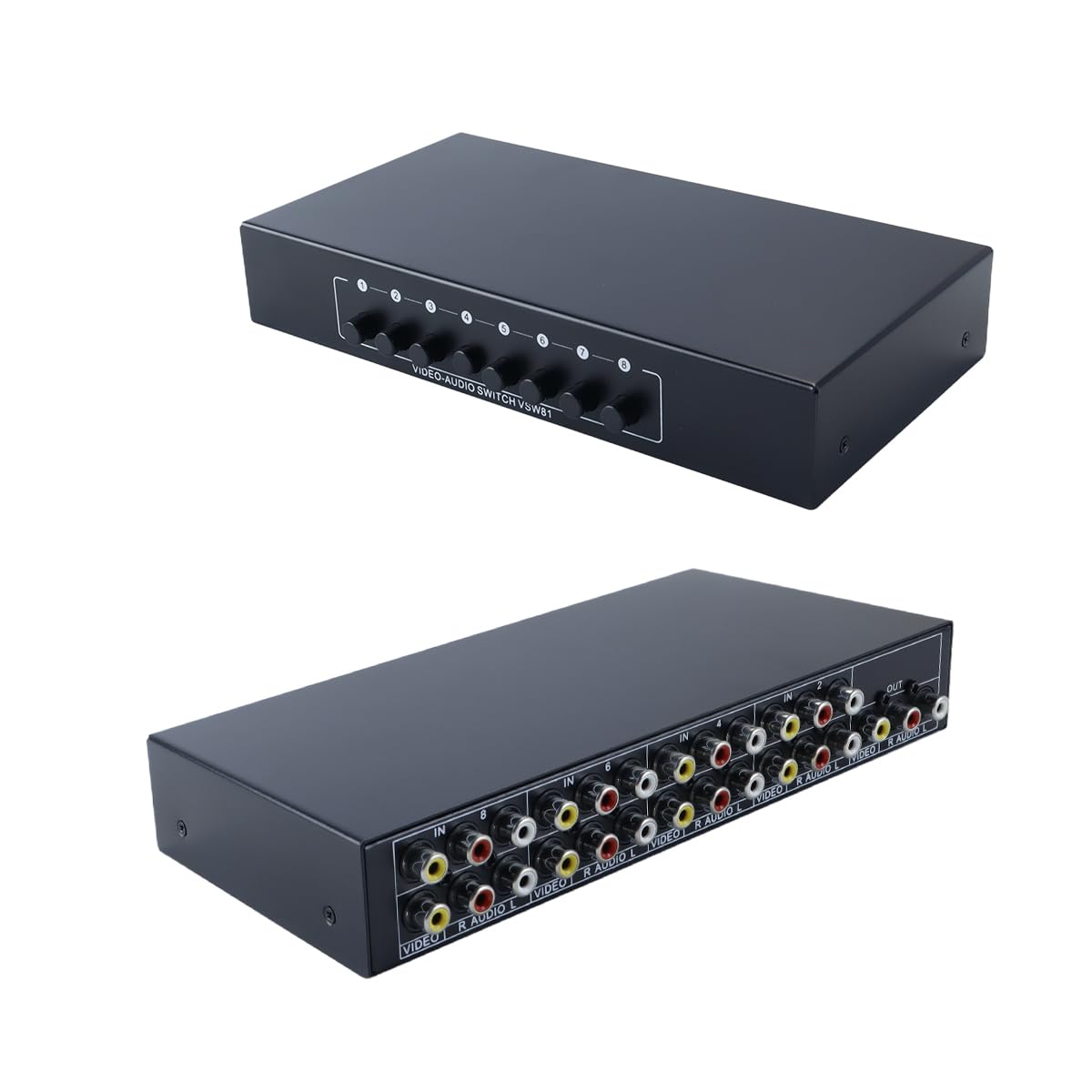 Boîtier De Commutation AV 8 Ports, 8 Entrées 1 Sortie, Répartiteur Composite AV Pour Consoles De Jeux HDTV, LCD, DVD