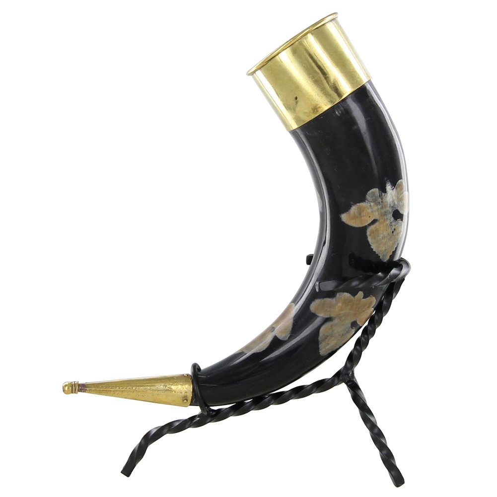 Armory Replicas Hand-Forged Twisted Iron Horn Stand - Durable, Decorative Display for Your Drinking Horn