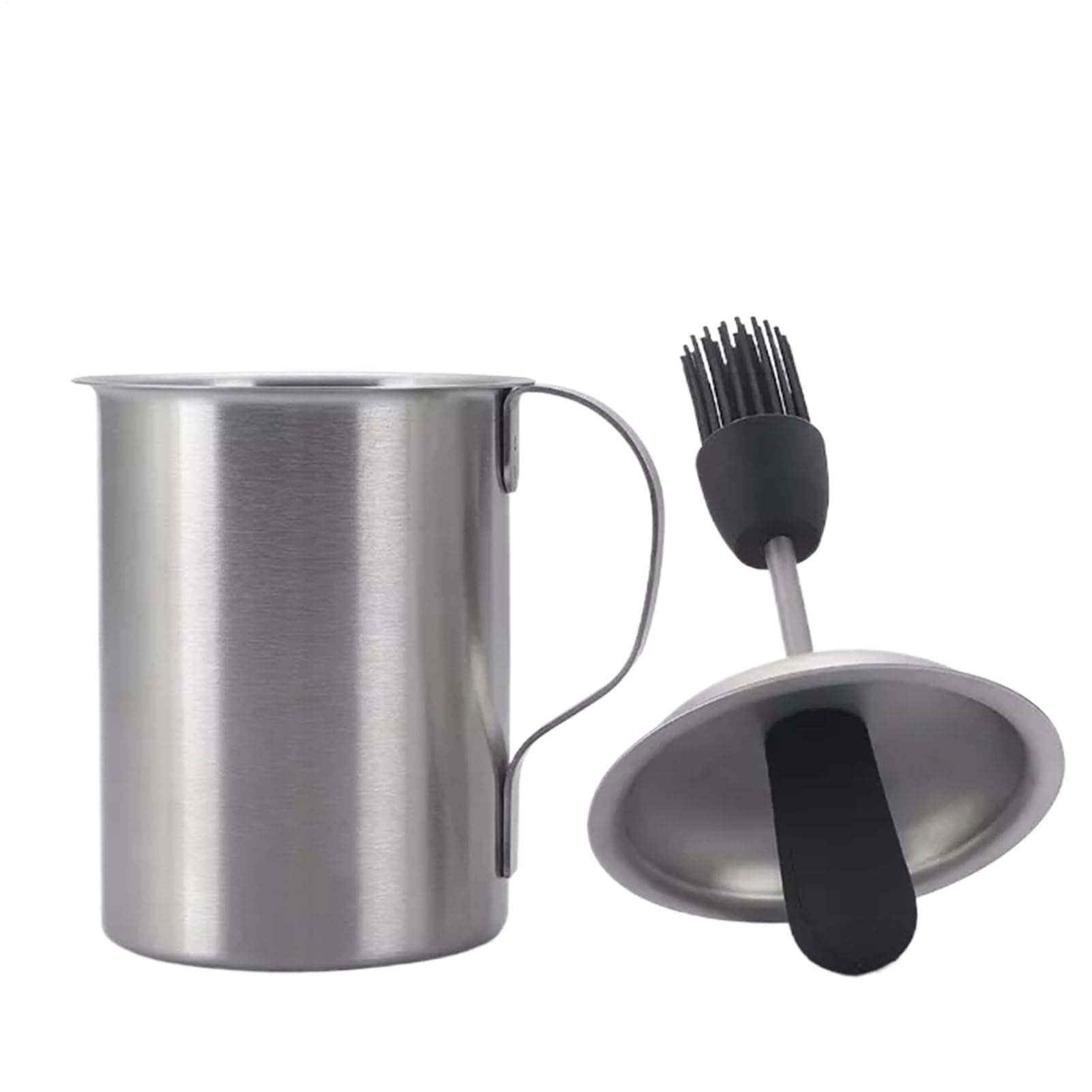 Basting Pot and Brush Set - BBQ Sauce | Multifunctional Stainless Steel Pot with Basting Brushes, Barbecue Cooking Tool, Oven Grill Friendly, Easy Pour Design, Kitchen and Outdoor `