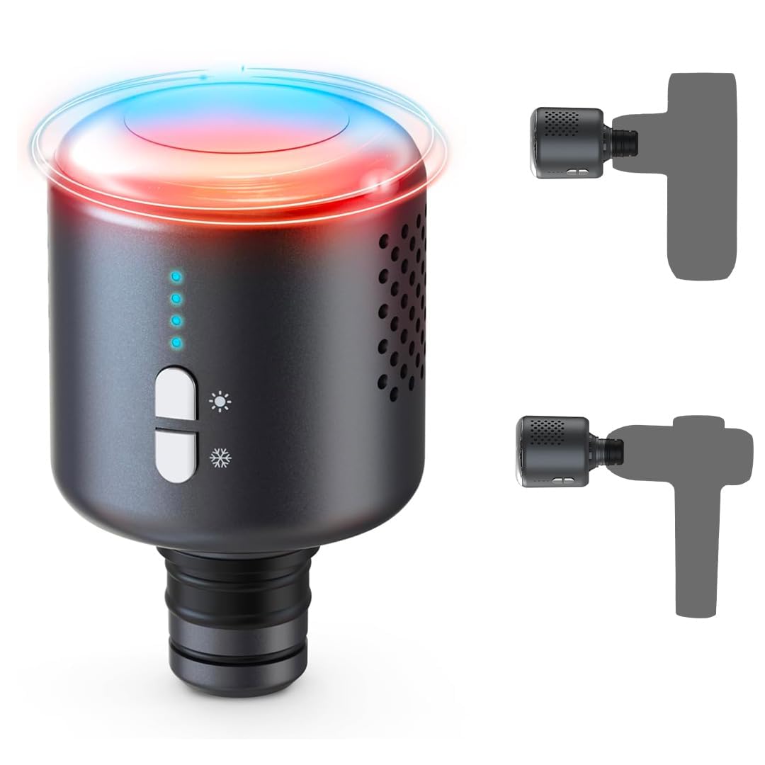 Flexnest Premium German-Designed Hot/Cold Head and Long Battery Life for Pain Relief, Deep Tissue Percussion Handheld Massager for Full Body, Battery Powered, Black