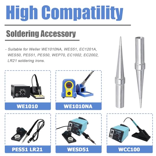 Image of Mesee 5 Pieces ETO Soldering Tip Set Weller ET Series Soldering Iron Tips Replacement Lead-Free Solder Iron Welding Tips Kit for WE1010NA WES51 WES50 WEP70 Weller Solder Station
