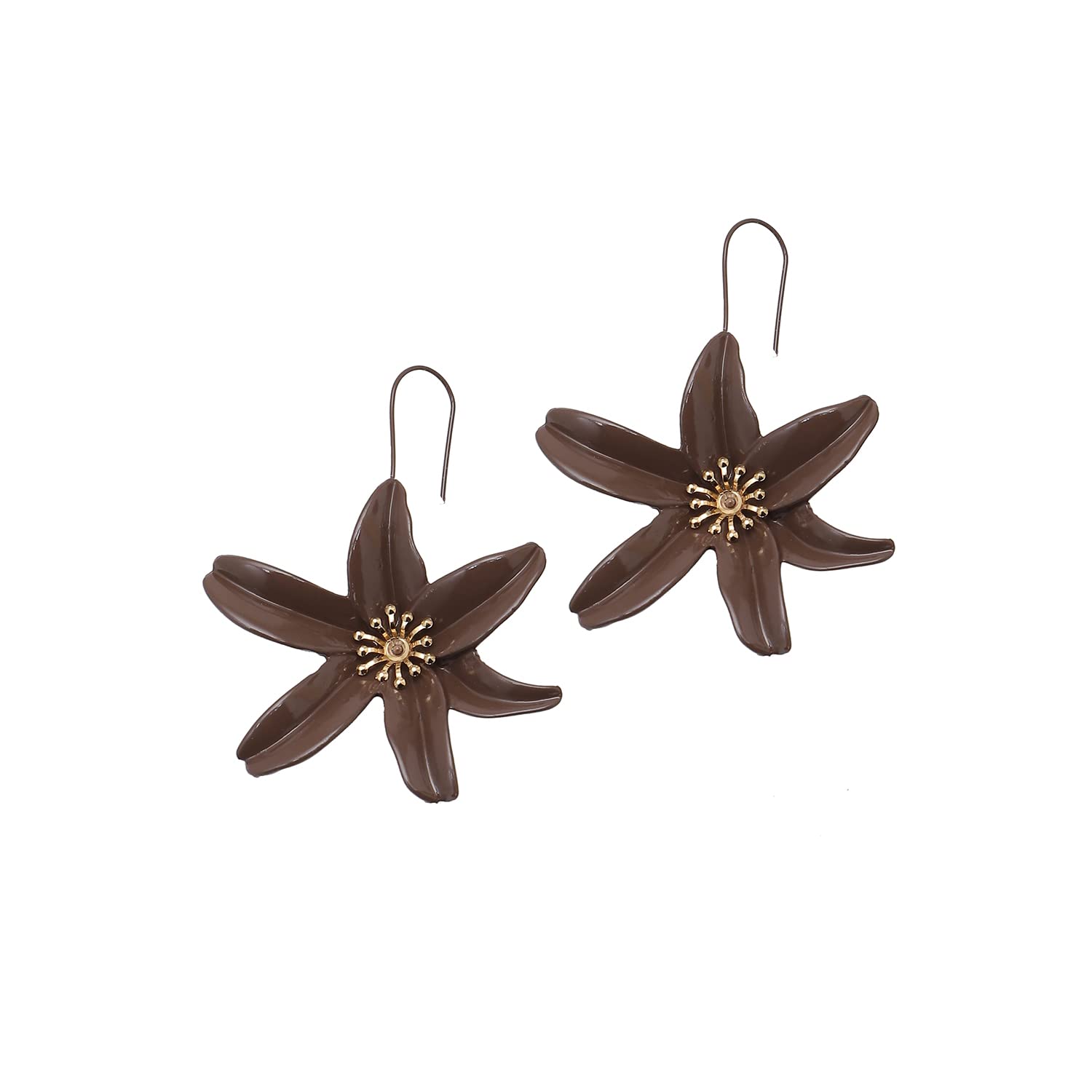 SOHI Brown Rhinestones Drop Earrings for Women & Girls, jewellery for women, light weight earrings, Push Closure, modern, statement, artificial earrings for women, western earrings (4033) (B0BW61MQT7) Amazon Price History, Amazon Price Tracker