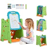 Amazon.com: Costzon 3 in 1 Kids Easel with Chair, Wooden Art Table