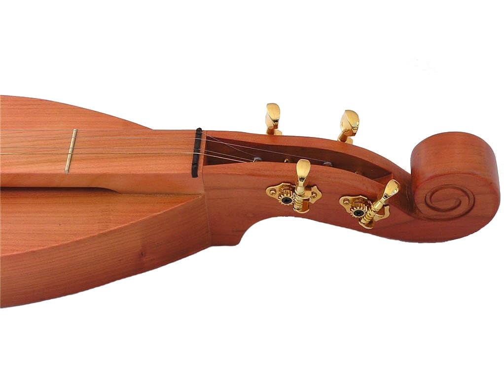 Applecreek Mountain Dulcimer 4-String Solid Cherry Hourglass Body with Instrument Alley, Case, Book, True Tune Tuner, Strings, Polish Kit, Bundle ACD200K - Made in Romania - Image 2