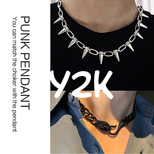 13 Pcs Y2K Punk Pendants Necklace For Men Emo Goth Chains Statement Snake Skeleton Scorpion Boxing Fishing Conelayered Pendants Necklace For Women Men Teen Boys (1) #TOP5