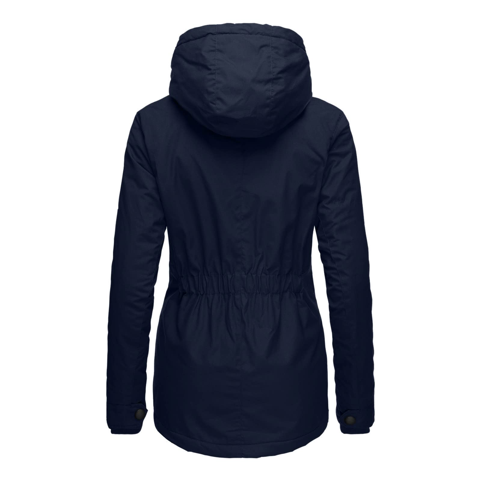 KHIRVWL Winterjacke Damen Lang Winterparka Mit Teddyfell GefüTtert Kapuzenmantel Skijacke Warm Wintermantel Mittellang Winterjacke Dicke Coat GroßE GrößEn Wasserdicht, Winddicht, Atmungsaktiv