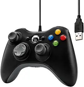 Controle Com Fio Compatível com Xbox 360 USB para PC Windows Alta Sensibilidade