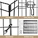 Artmeer Pet Playpen Puppy Playpen Kennels Dog Fence Exercise Pen Gate Fence Foldable Dog Crate 8 Panels 24 Inch Kennels Pen Playpen Options Ideal for Pet Animals Outdoor Indoor(Black 24''x24'')