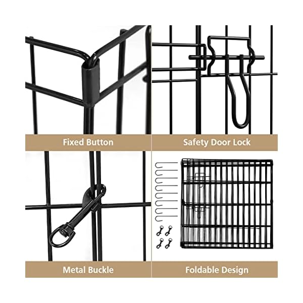 Pet-Playpen-Puppy-Playpen-Kennels-Dog-Fence-Exercise-Pen-Gate-Fence-Foldable-Dog-Crate-8-Panels-24-Inch-Kennels-Pen-Playpen-Options-Ideal-for-Pet-Animals-Outdoor-Indoor-Artmeer24-Inch Exercise Dog Pen