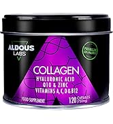 120 Kollagen Kapseln Hochdosiert - Angereichert mit Hyaluronsäure + Coenzym Q10 + Vitamin C, A, D...