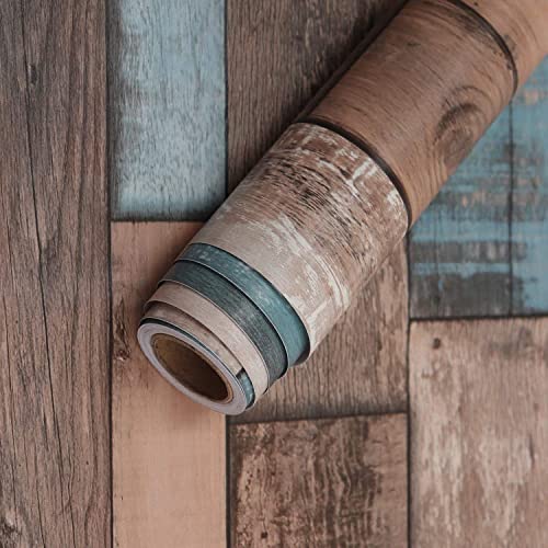 Image of FOKRIM Wooden Wallpaper for Walls (45x500cm)(Length 5-Meter) Sticker Wallpaper Peel and Stick Removable Self Adhesive Waterproof Wallpaper