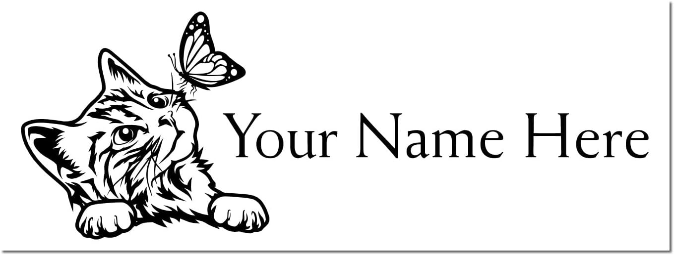 Large PSI Pre-Inked Butterfly Whiskers Custom Signature Stamper - Handmade Ink Stamper for Authors - Personalize Your Documents with a Unique Customize Ink Stamper - Size 7/8 x 2-1/4