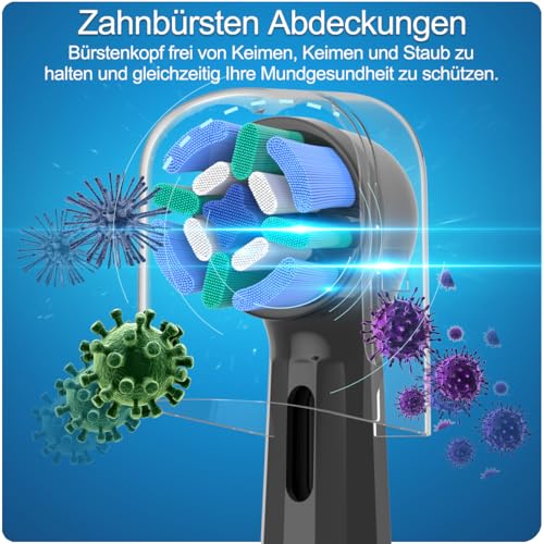 8 Stück iO Aufsteckbürsten Kompatibel mit Oral B iO Zahnbürste Elektrische, 8 Stück Zahnbürste Aufsätze für 2 3 4 5 6 7 8 9 10 Series Zahnbürste (8 Schwarz) 5