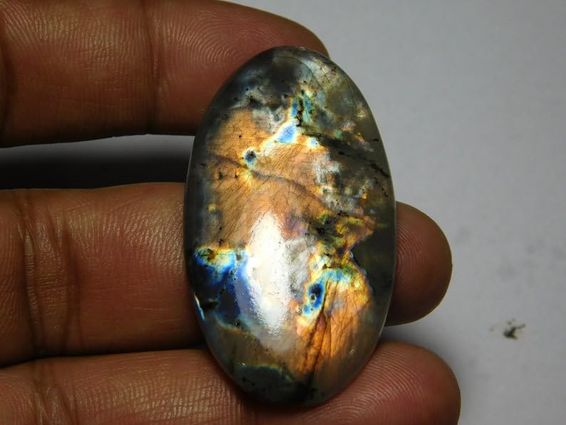 Labradorite naturelle cabochon ovale 46x26mm pour création bijoux