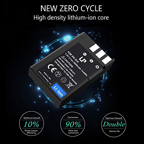 En-El9 En El9A Battery Charger Pack, Lp 2-Pack Battery & Charger, Compatible With Nikon D40, D40X, D60, D3000, D5000 Cameras, Replacement For Mh-23 #TOP4
