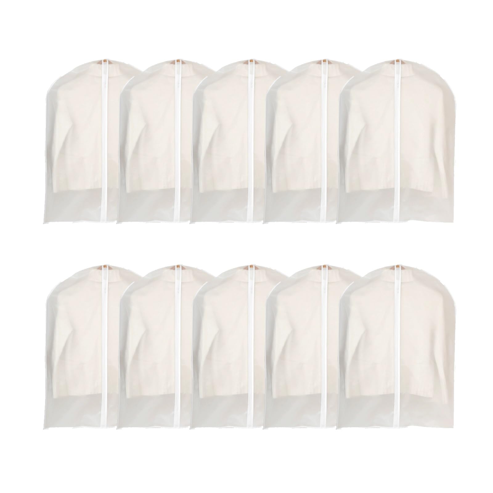 10 Pezzi di Custodie per Abiti, Copri Abiti Anti Polvere con Cerniera, Borsa Porta Abiti per Abiti Lunghi, Completi, Cappotti(23.6x47.2in)