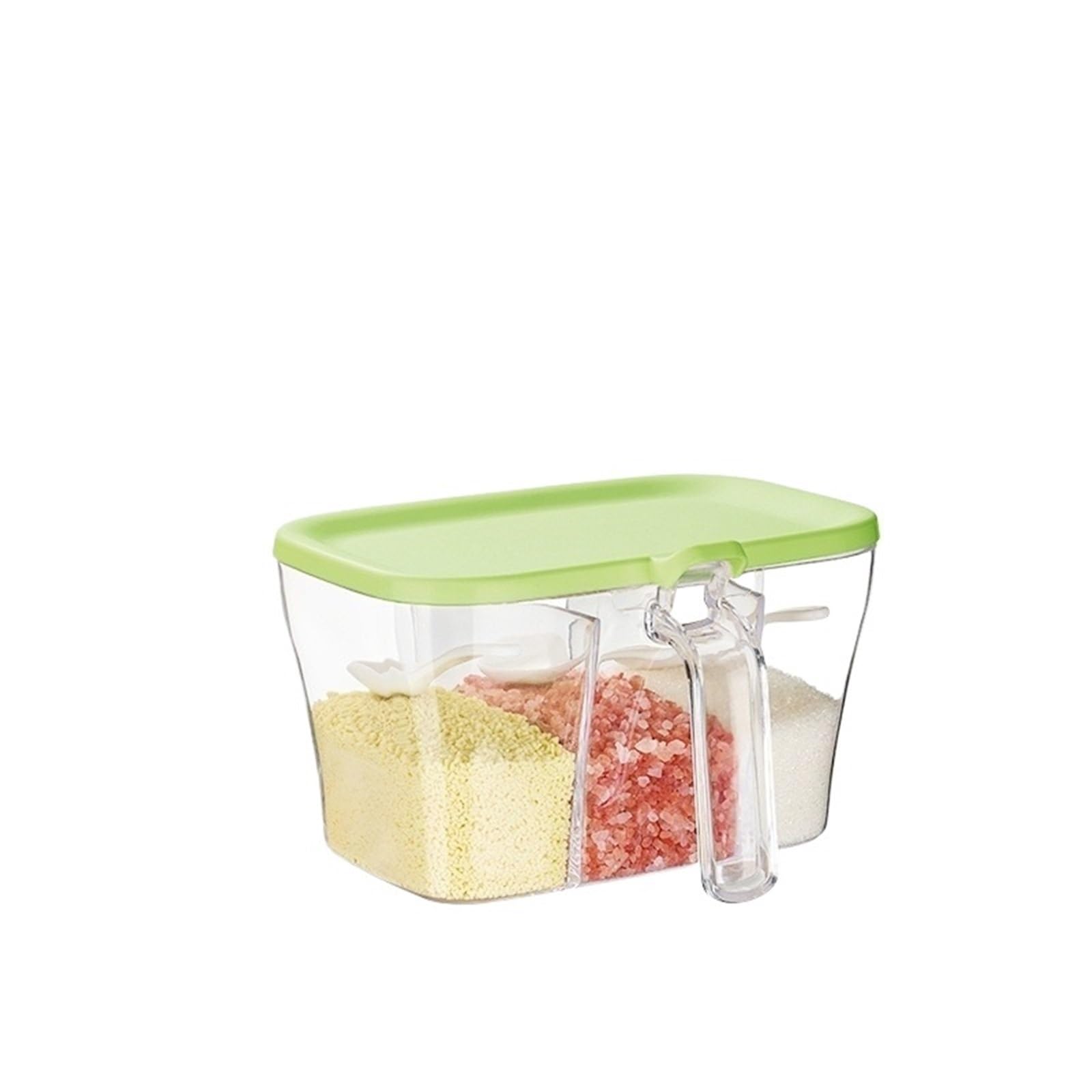 CNYUON Seasoning Box Kitchen Spice Jar Combination Suit Integrated Multi-Grid Storage Bottle(Green)