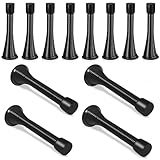 Spring Door Stopper, 12 Pcs 3-1/4 Inch Door Stop, Wall Mounted Flexible Spring Door Stops with Rubber Bumper Tips, Black