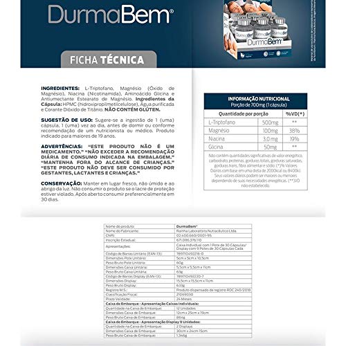 Durma Bem L-Triptofano - 30 Cápsulas - Nutrilibrium