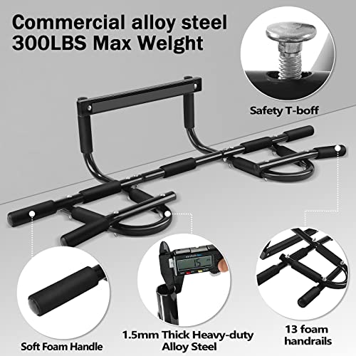 Zbzbml Heavy Duty Doorway Pull Up/Chin Up Bar For Home Gyms Home Exercise, Multifunctional Strength Training Pull Up Bar Fits Most Doorways,Manufactured From 1 Inch Diameter,1.5Mm Thick Steel Pipe And Thick Foam Handgrip,Black #TOP1