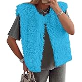 Détails: Dispose d'un beau design ouvert sur le devant avec des accents de fourrure pour un look élégant. Court manteau et veste femme en peluche de couleur unie, facile à façonner un look luxueux et élégant.