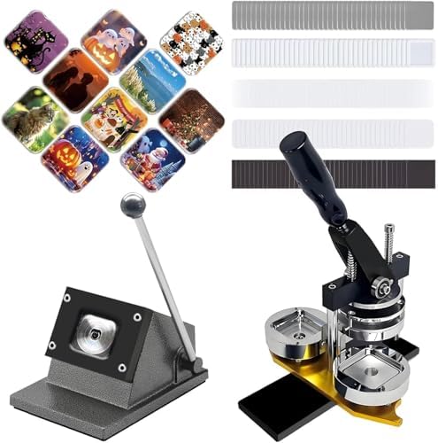 DIY Photo Magnet Maker Machine - Create Custom Square/Rectangle Magnets (2x2, 3x2, 3.5x2.5 Inch) with Press, Paper Cutter & 100 Supplies - Perfect for Crafting & Gifts!