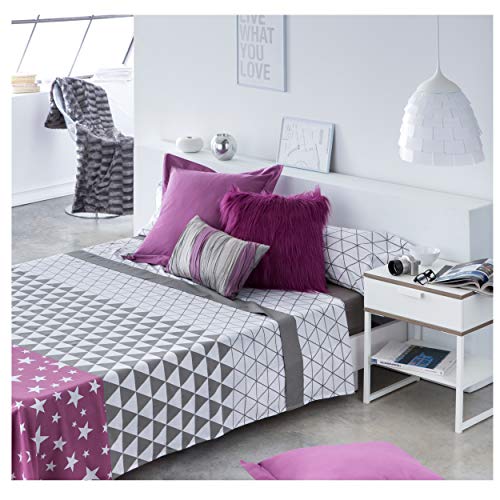 COTTON ARTean Juego de sabanas Triangle Cama de 150 x 190/200. 50% ALGODÓN-50% Poliester.