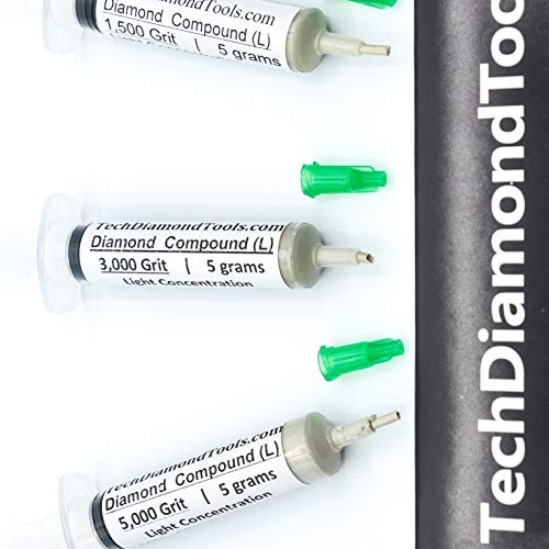 Techdiamondtools Kit Of 3 Diamond Glass Polishing Compound Polishing Paste 1500 3000 8000 Grit 10 Grams Each For Glass Windshield Scratch Remover With 10% Of Diamond Powder Usa Made #TOP5