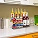 Coffee Syrup Organizer Rack 10 Bottles Syrup Bottle Holder Stand For Coffee Bar Accessories, 2 Tier Wine Bottle Storage Rack For Syrup, Wine, Liquor, Coffee Station Organizer For Kitchen Countertop
