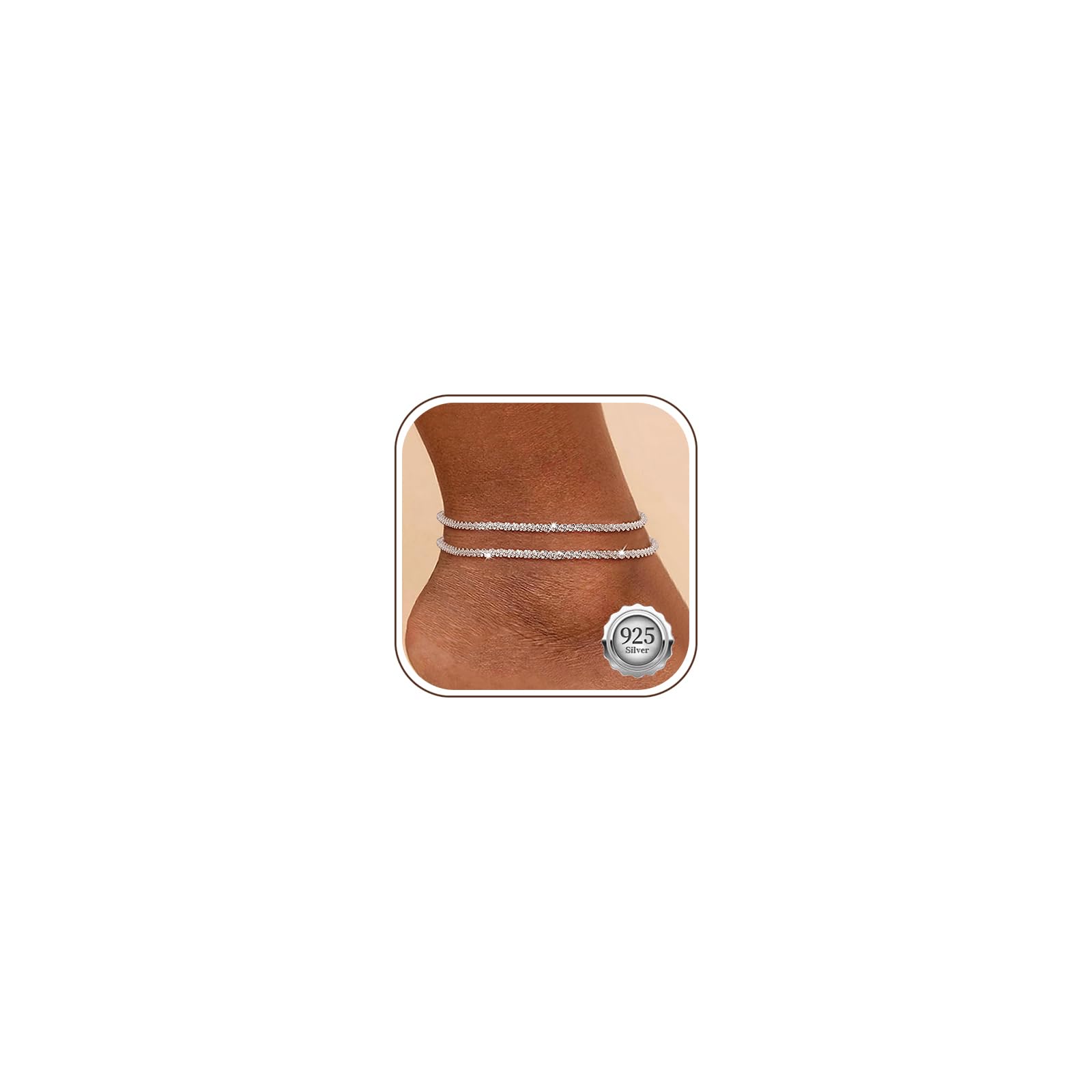 Kenivira Cavigliere da donna, cavigliera impermeabile a strati per donna regolabile, set di cavigliere con perline e link in corda, cavigliere da spiaggia per donna