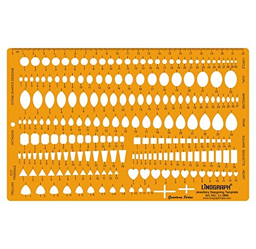 Linograph Jewellery Designing Template Diamond Gemstone Drafting Templates Stencil Symbols Technical Drawing Scale